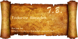 Todorov Benedek névjegykártya