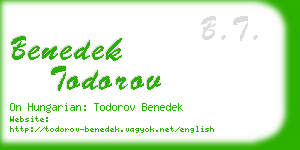 benedek todorov business card